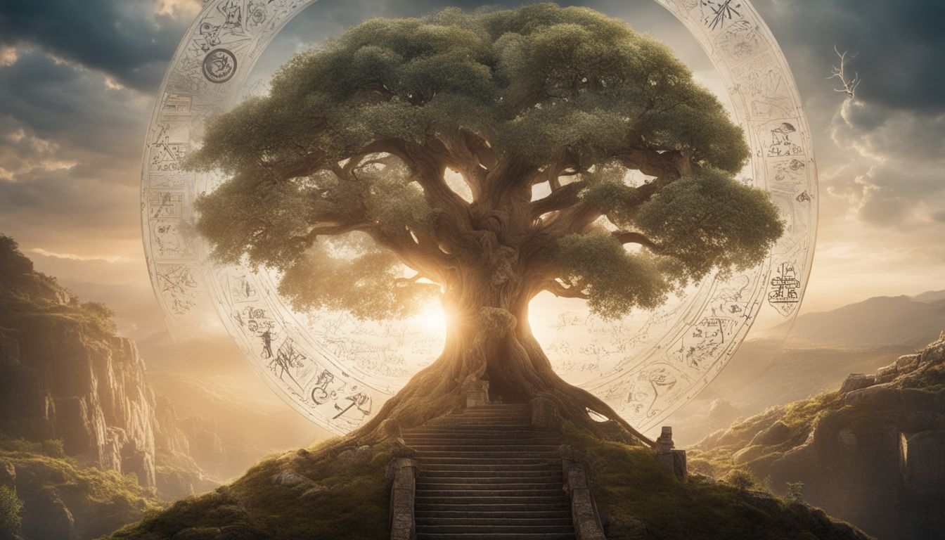 a mystical photo of the tree of life with sephiroth.